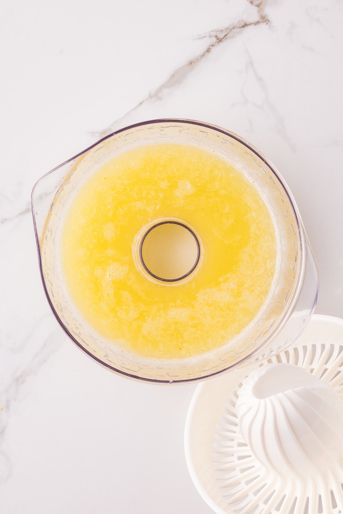 Freshly squeezed lemon juice prepared for making Instant Pot lemon curd.